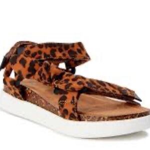 Girls cheetah slide sandals